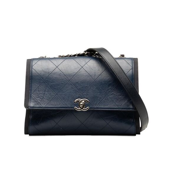 Chanel Handbags - Pre Loved Chanel  19 Flap Bag in Blue Aged Calfskin Leather